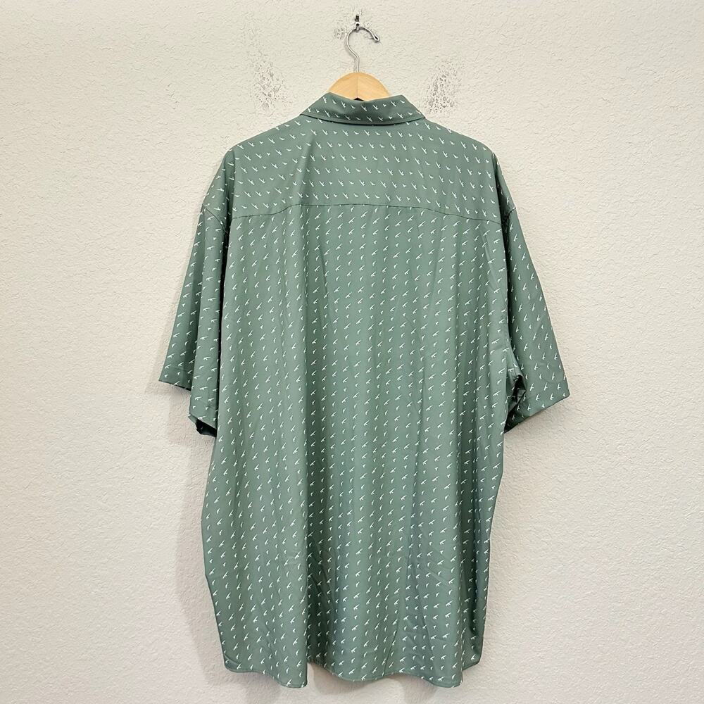 DIXXON High Caliber Party Shirt Sage Green Guns All Over Print NWT - Picture 3 of 10